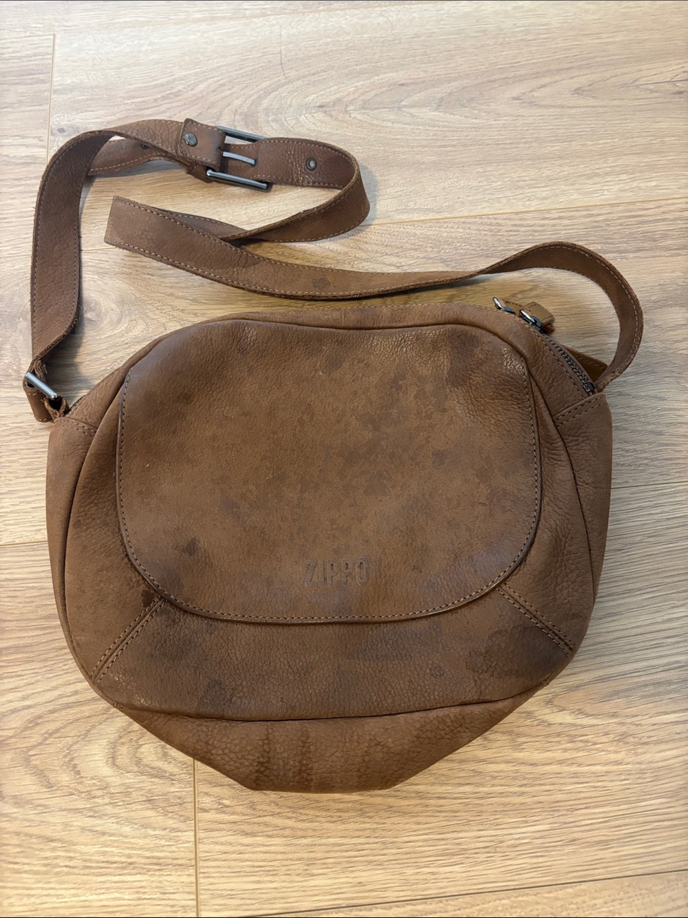 Zippo Genuine Leather Brown Crossbody Bag